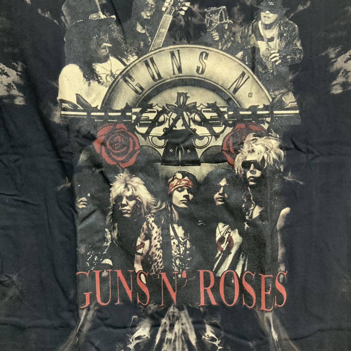 ガンズ アンドローゼズ　Tシャツ　XLサイズ　Guns N' Roses ③ ロックバンドTシャツ 半袖 タイダイ　絞り染め　ムラ染