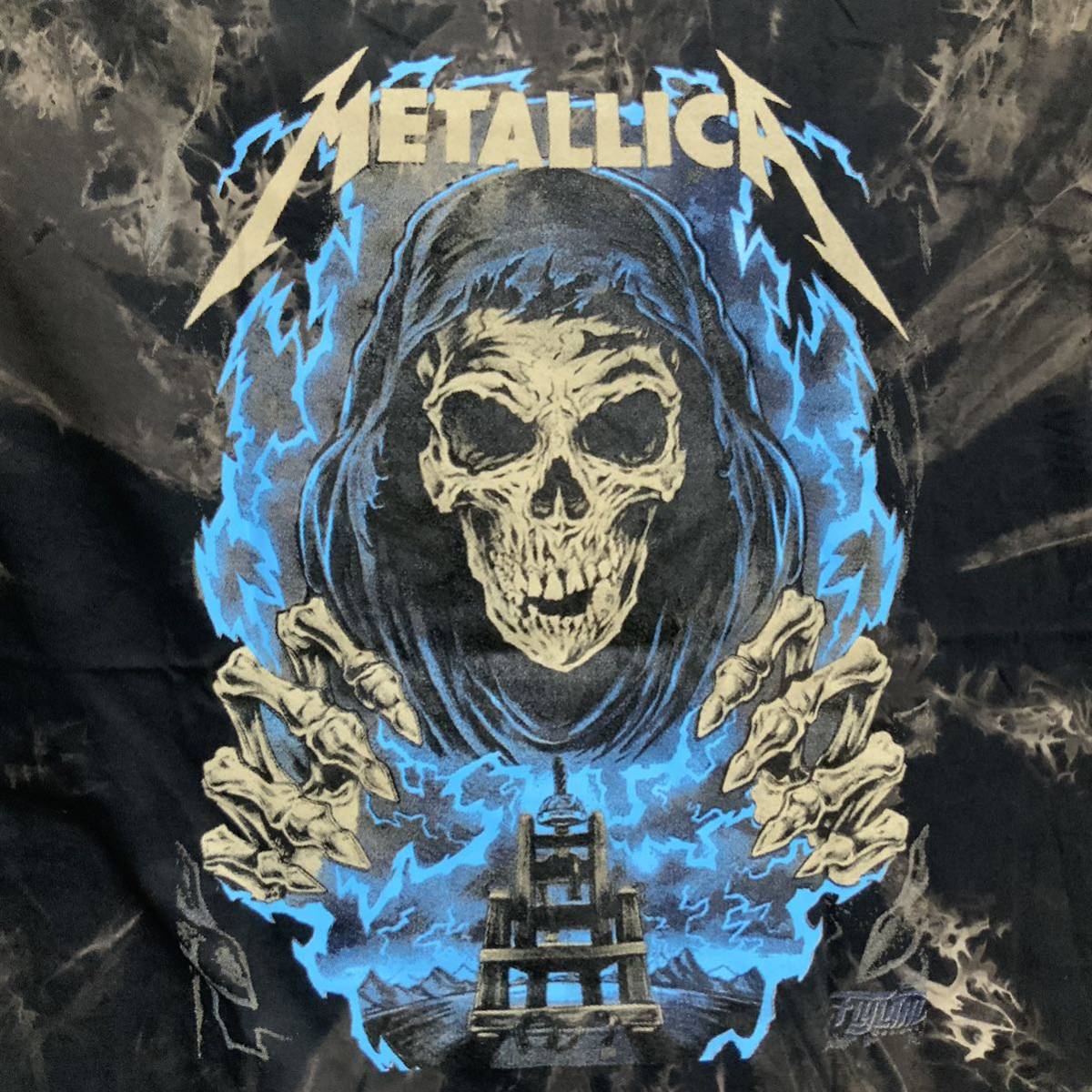 メタリカ　Metallica スカル　Tシャツ　XLサイズ　ロックバンドTシャツ タイダイ　絞り染め　ムラ染