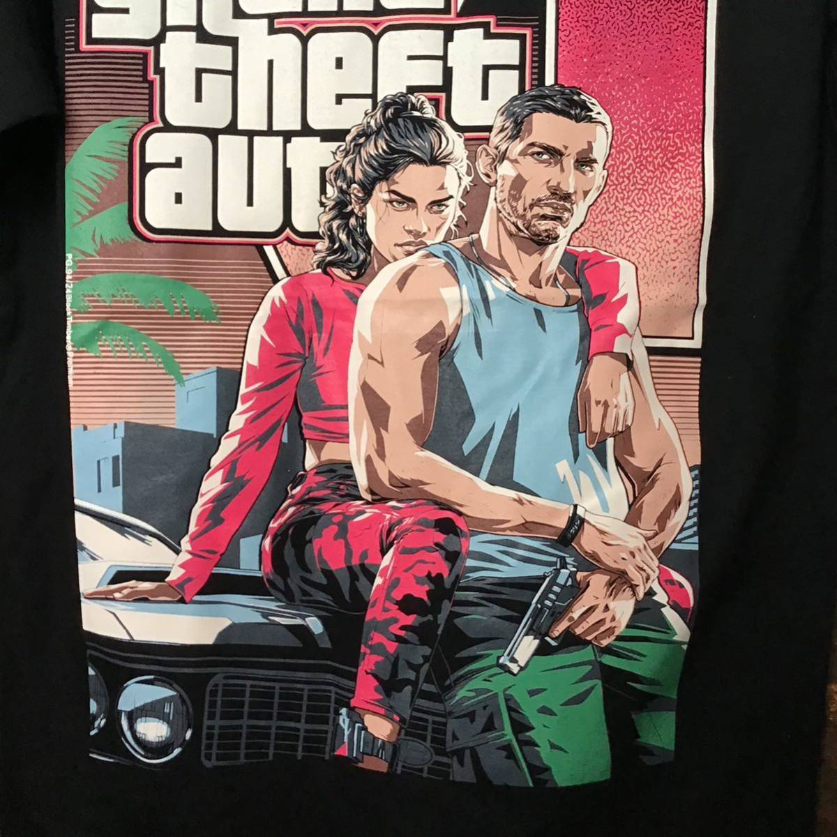 グランドセフトオート　6 イラスト　Tシャツ　Lサイズ　Grand Theft Auto 半袖_画像2
