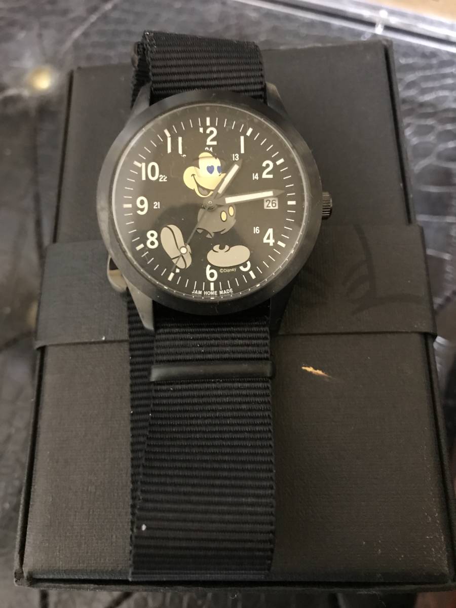 JAMHOMEMADE× Disney монохромный Mickey часы не использовался товар с коробкой 