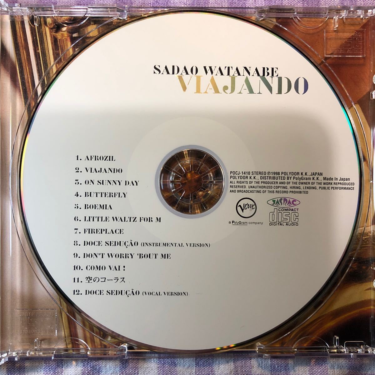 和ジャズプラスチックケースCD／渡辺貞夫／ヴィアジャンド（セザール・マリアーノ、ホメロ・ルバンボ、ニルソン・マッタ参加） 1998年録音_画像4