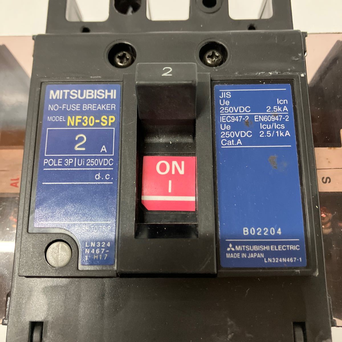 三菱　MITSUBISHI　NF30-SP 　ノーヒューズブレーカ　漏電遮断器　3P　2A　U-960_画像3