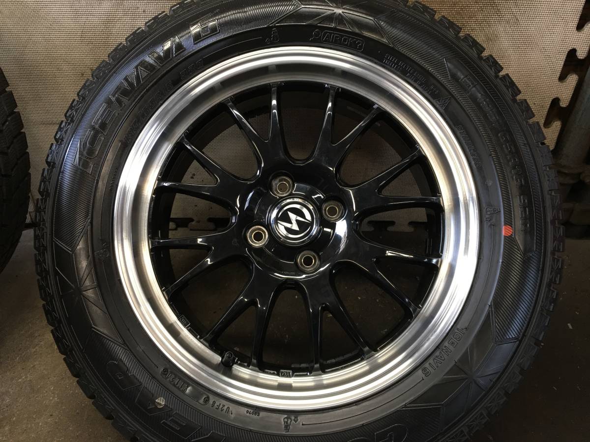 laiz Rocky [195/65R16] burr mountain 20 year made Goodyear studdless tires [16×6J+45 PCD100 4H] aluminium wheel 4ps.@HV car un- possible 