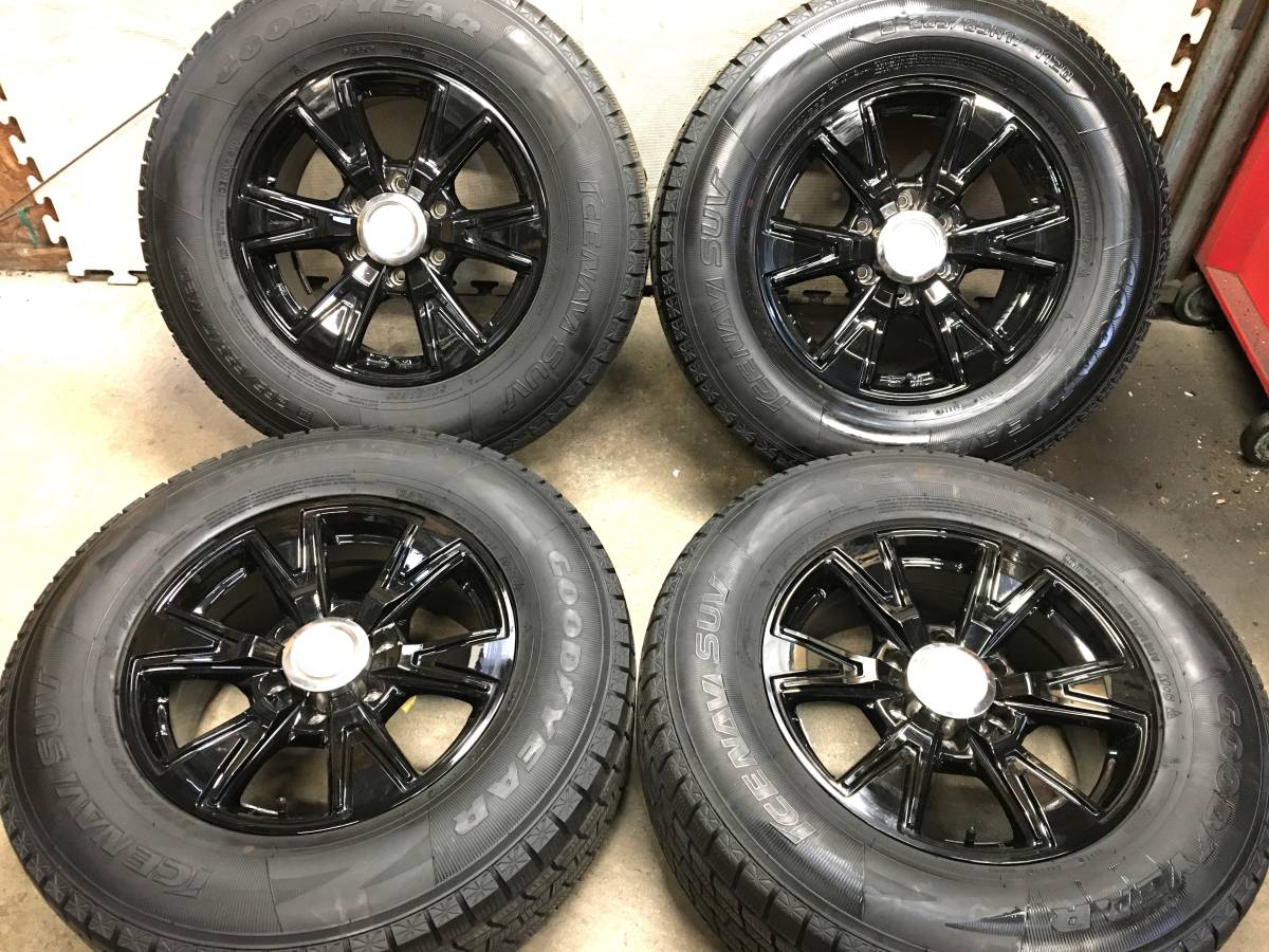 【265/65R17】バリ山19年製グッドイヤー スタッドレスタイヤ【17×7.5J+25 PCD139.7 6H】アルミホイール ４本 150/120系ランクルプラド_画像1