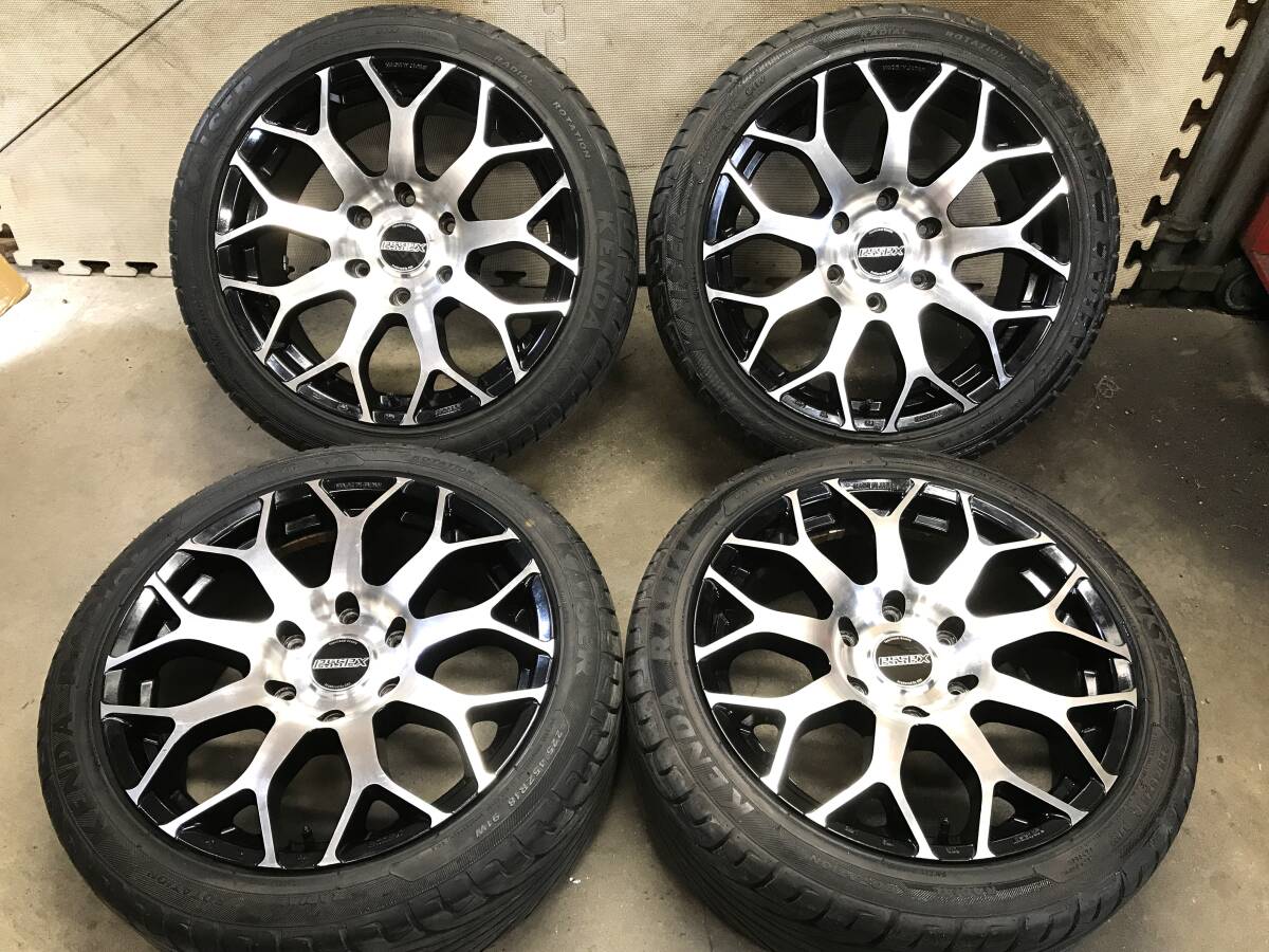 【NV350キャラバン】 ESSEX 18×8J+43 PCD139.7 6Hアルミホイール＆バリ山225/45ZR18ラジアルタイヤ ４本　E26/E25キャラバン_画像1