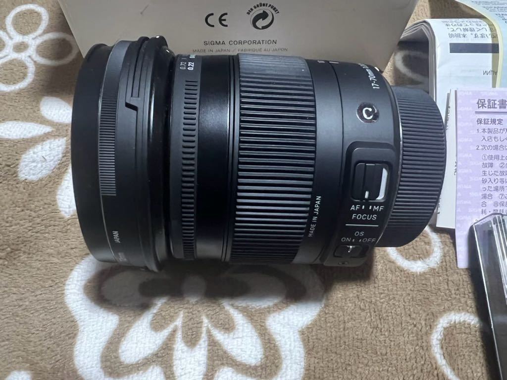 【極美品】シグマ 17-70mm F2.8-4 DC MACRO ニコン用 防湿庫保管 レンズプロテクター付属 SIGMA NIKON_画像2