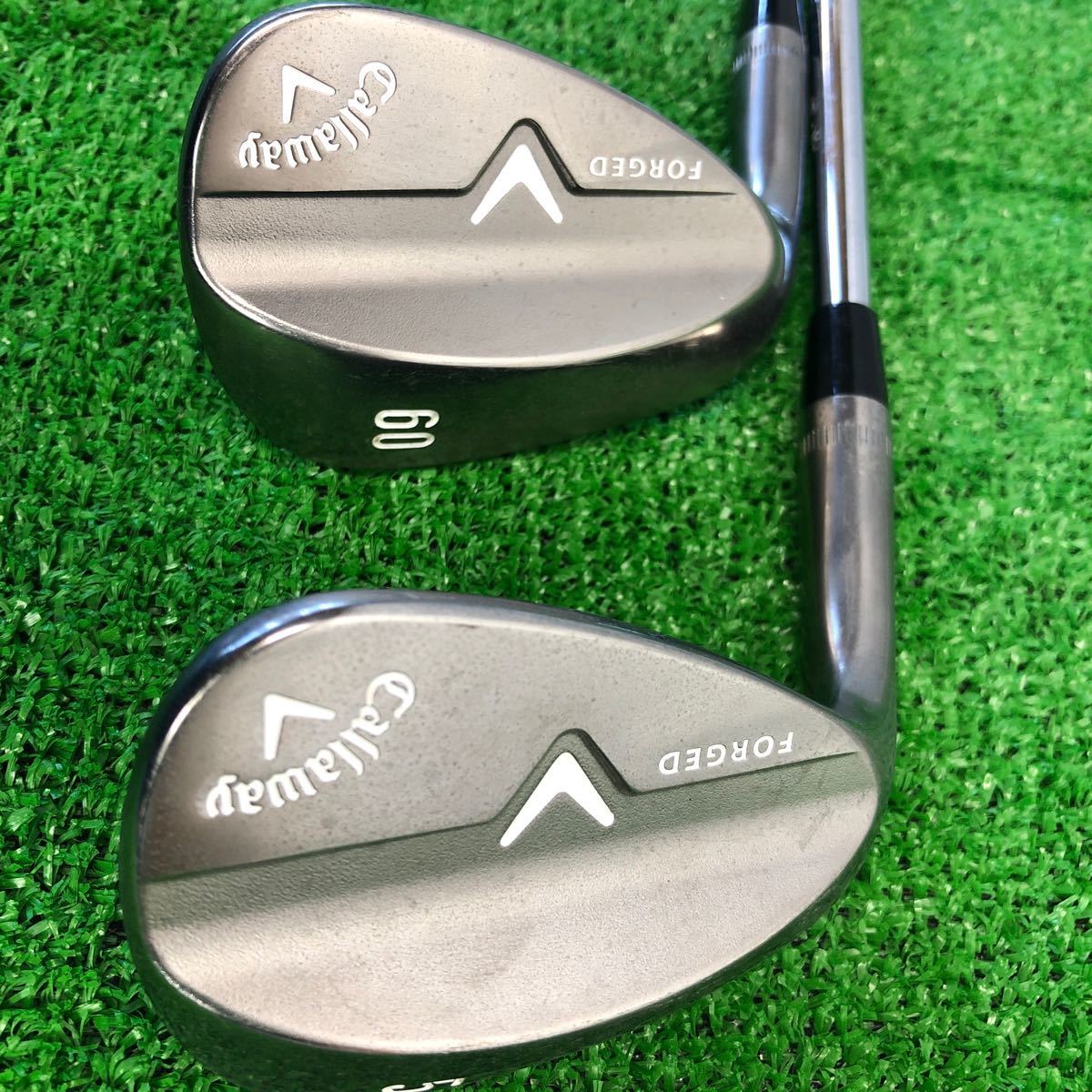 レフティー Callaway キャロウェイ FORGED Vウェッジ 2本セット 52° R-10 60° R-9 ダーククロムメッキ ダイナミックゴールド シャフト_画像2