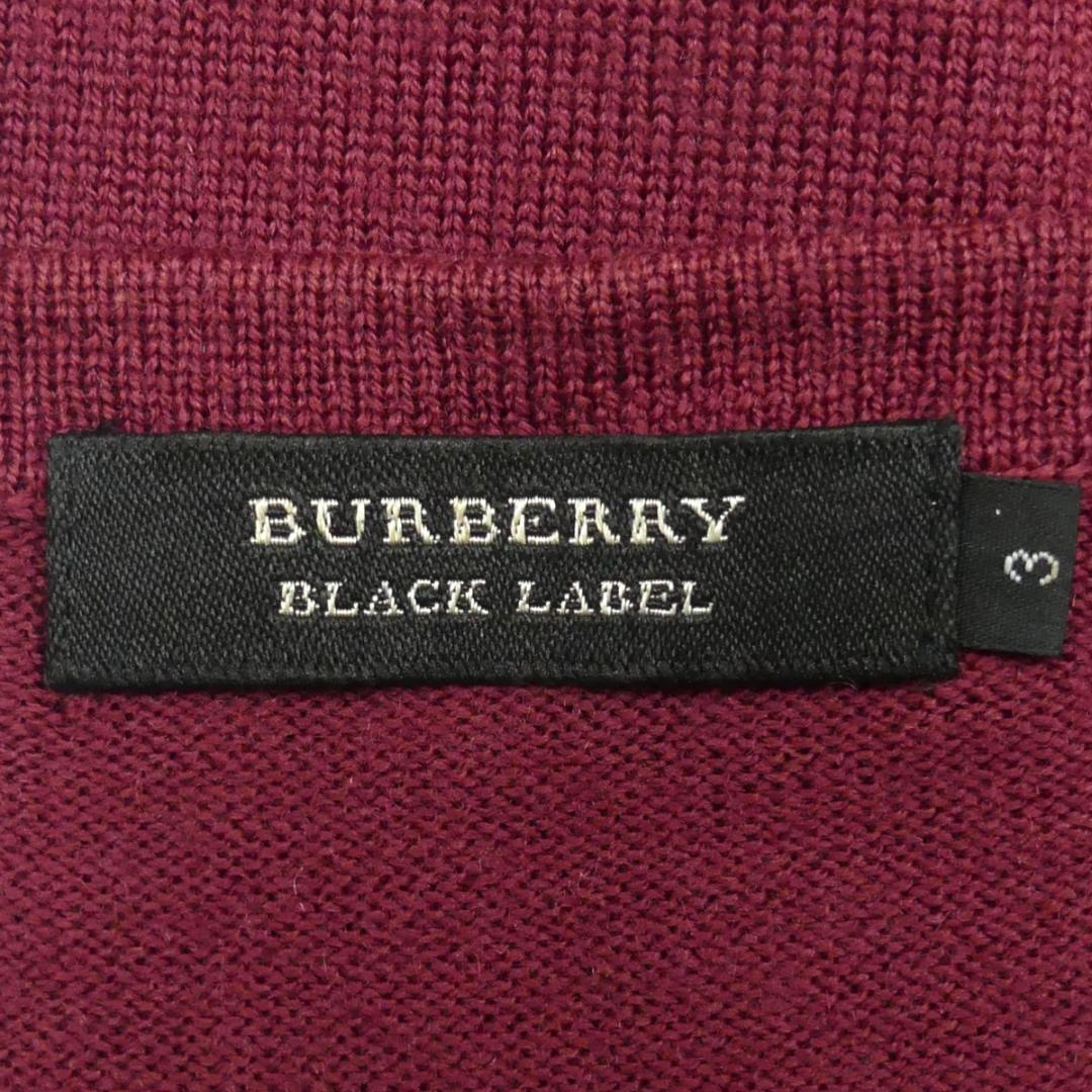 即決★BURBERRY BLACK LABEL★メンズL 廃版 ニット セーター バーバリーブラックレーベル 3 赤 千鳥格子 ウール 三陽商会 刺繍