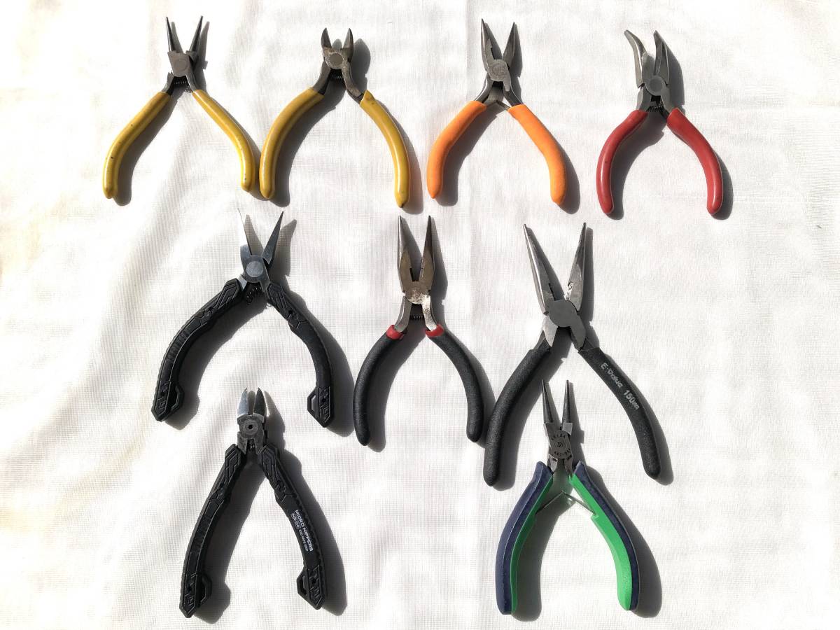 工具　ペンチ・ニッパー　まとめ売り　大量　9本組　KEIBA　HRC－D04・E-VALUE・MINITUREFLAT　NOSE　PLIERS　送料520円　_画像1