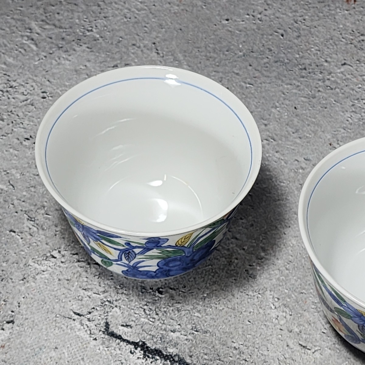 第一陶器 色絵花鳥 湯呑 4客 未使用 /煎茶碗/湯飲み/和食器/陶磁器/の画像4