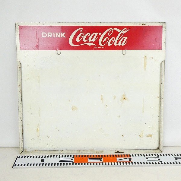 当時物 看板 コカ・コーラ Coca-Cola ホーロー看板 琺瑯看板 約52×46.5cm コカコーラ 昭和レトロ コレクション品■ME221s■_画像1
