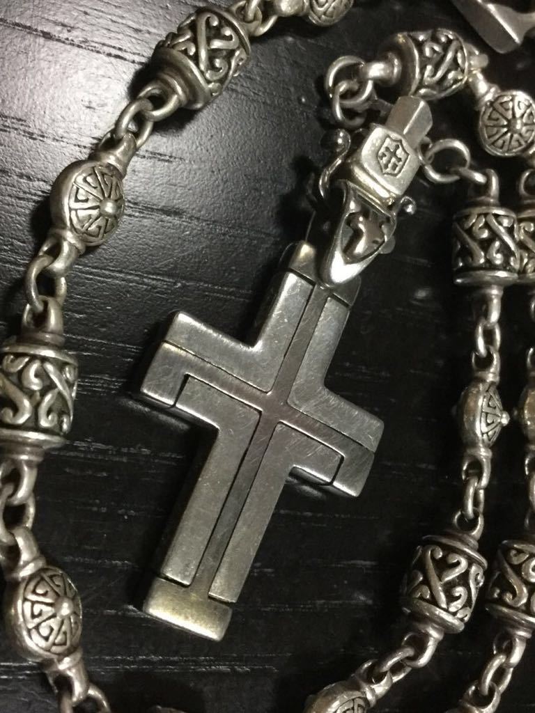  Lord Camelot Cross pendant silver necklace * garnet 