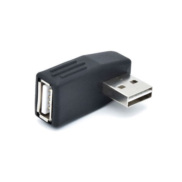（まとめ）日本トラストテクノロジー USB（A） 方向変換L型アダプタ オス両面差タイプ JSC-017BK【×5セット】_画像1