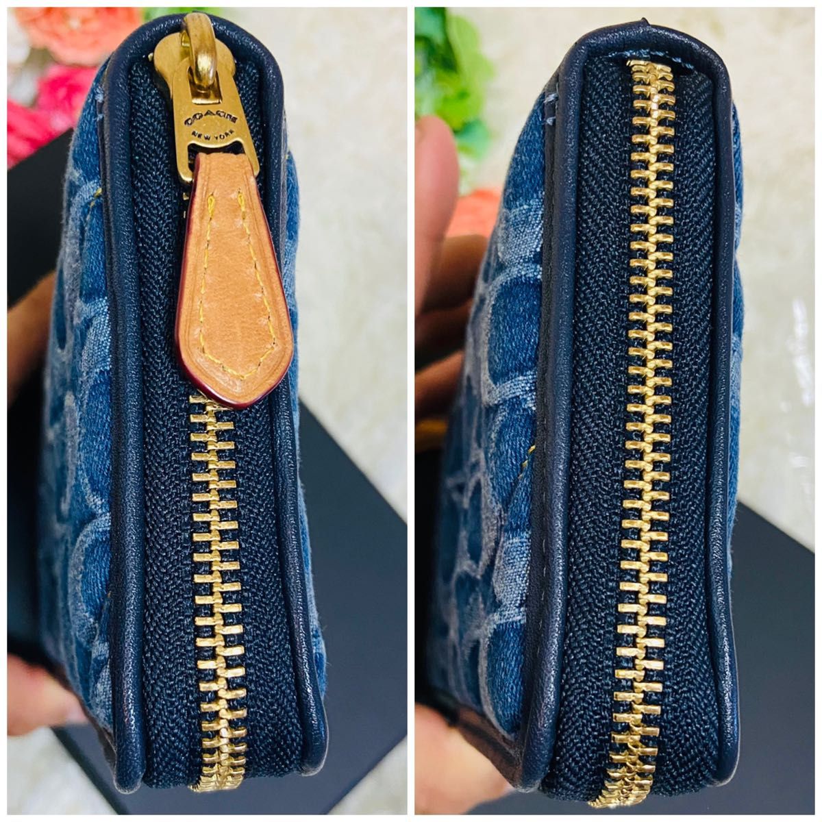 貴重 新品 COACH コーチ デニム 長財布 ラウンドファスナー 貴重 新品 COACH コーチ デニム 長財布 ラウンドファスナー