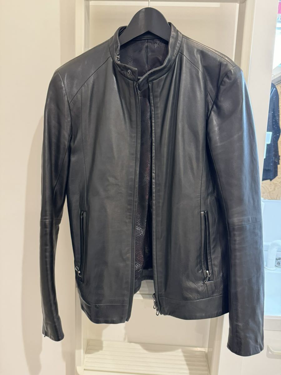 SHELLAC original leather single rider's jacket leather black double Zip shellac riri Zip 