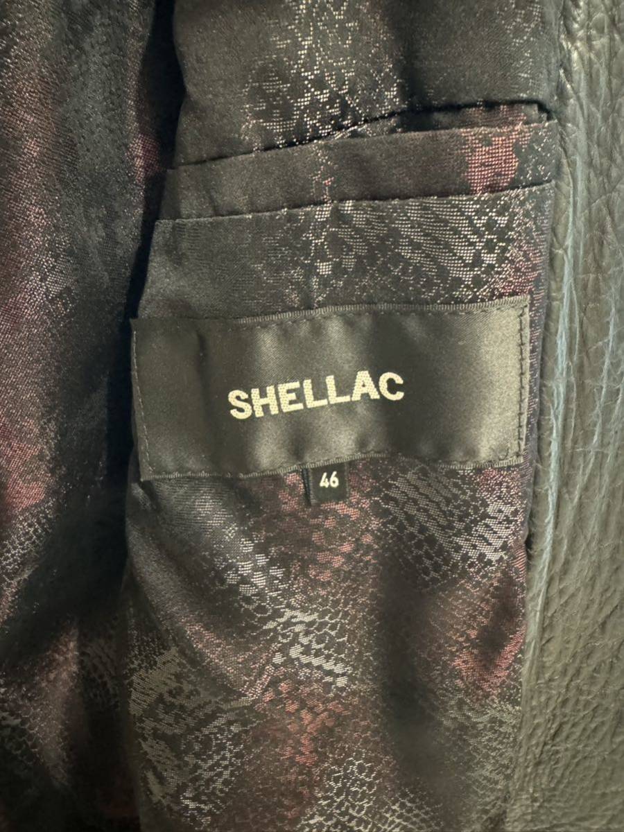 SHELLAC original leather single rider's jacket leather black double Zip shellac riri Zip 