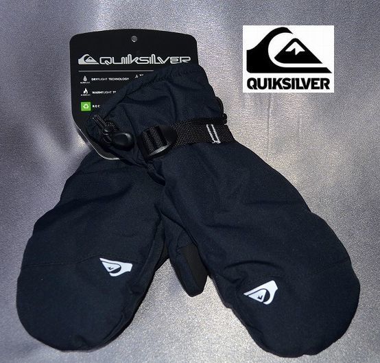 新品 サイズ: M クイックシルバー 正規品 QUIKSILVER MISSION MITT グローブ ミトン ブラック　黒_画像1