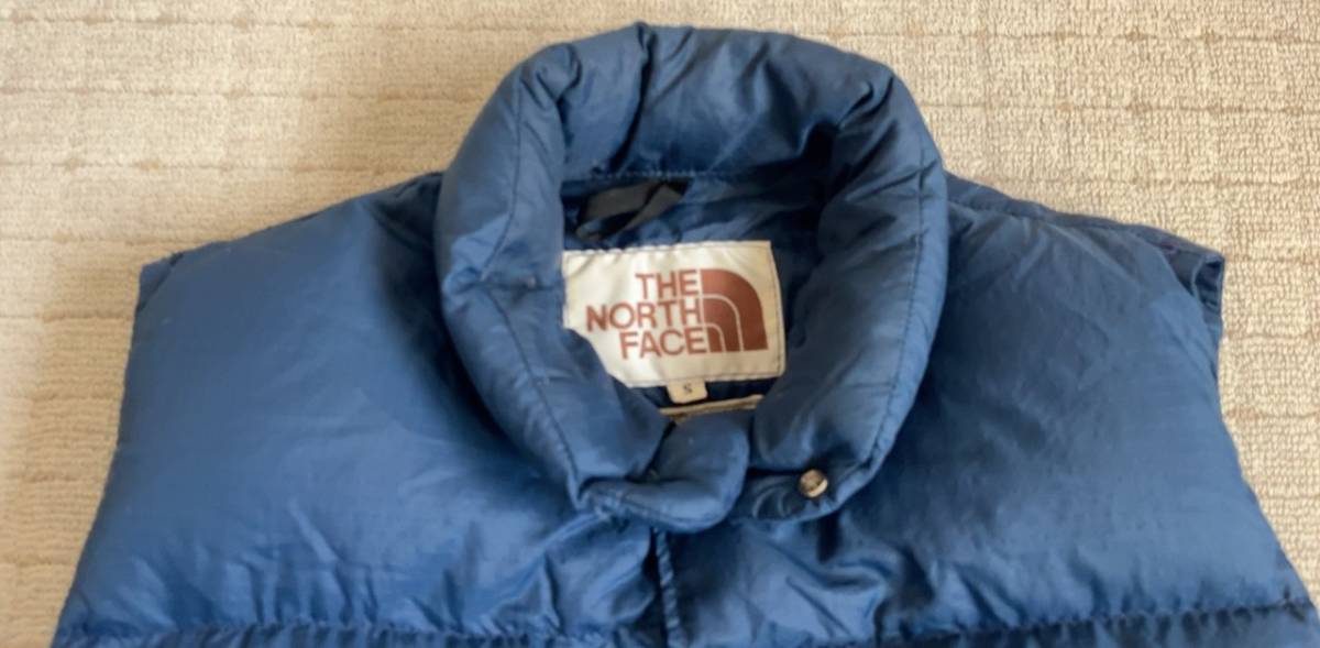 THE NORTH FACE ノースフェイス 茶タグ ダウンベスト S ネイビー リップストップ 70s～80s ヴィンテージ古着 Made in USA_画像4