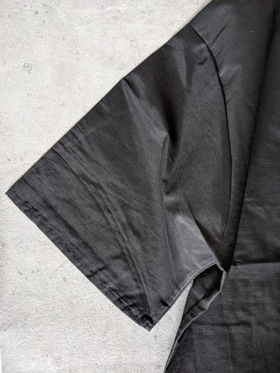 70s アメリカ オープンカラーシャツ デッドストック 黒 XL ヴィンテージ ロカビリー ロックンロール USA製 リネン 開襟 ブラック 50s 60s_画像9