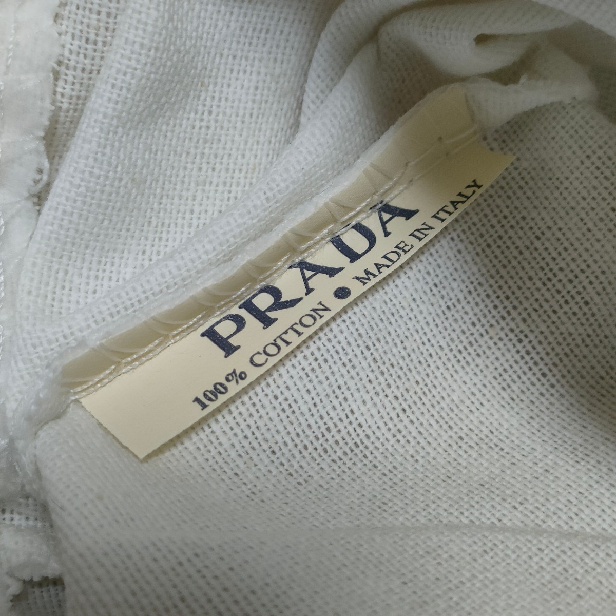 ⑥プラダ PRADA◆小サイズ 約22×33cm 白色 保存袋 ブランド袋◆長期保管美品 巾着袋 布製 布袋 ホワイト