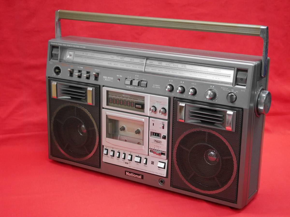 ♪昭和レトロ National ナショナル RX-5400 大型 FM/AM「Soft Touch」ステレオラジオカセットレコーダー【動作品】♪_画像6