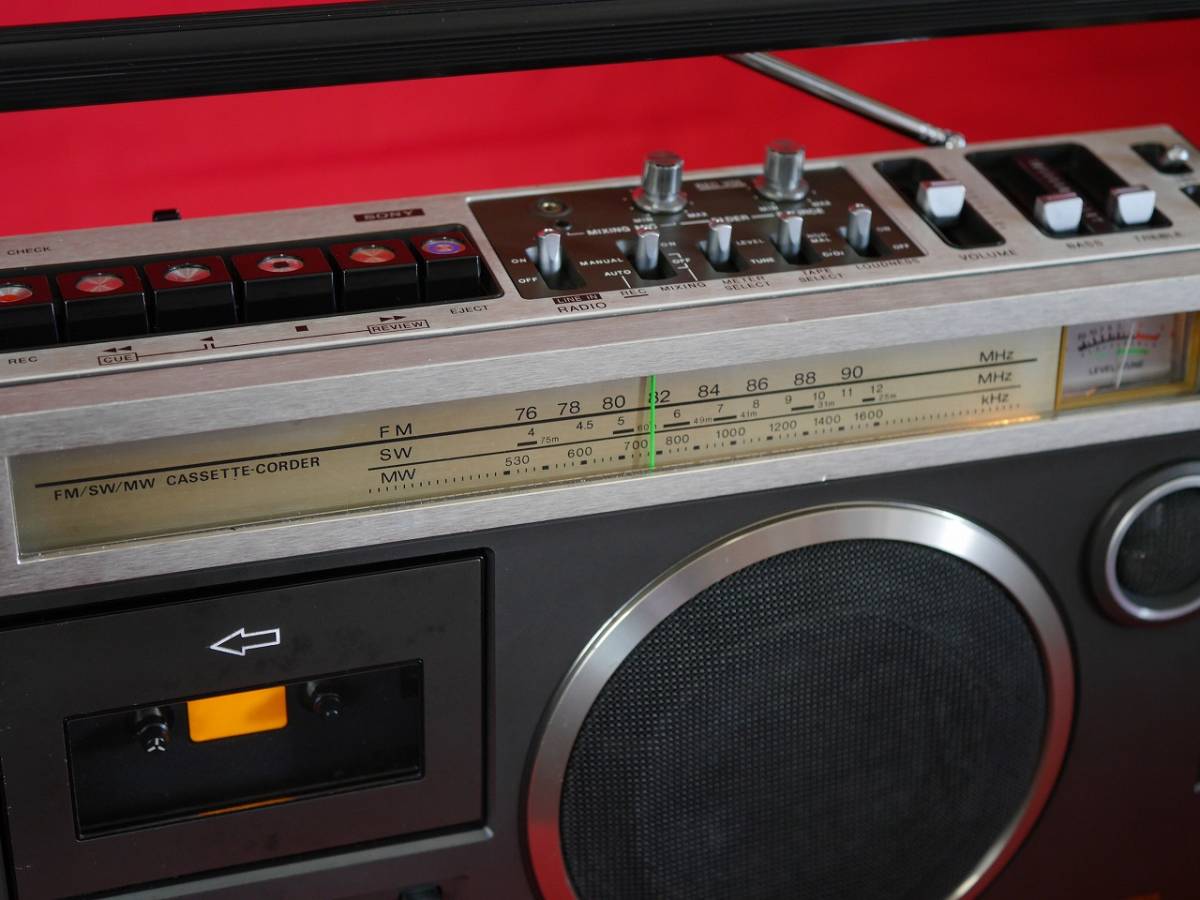 SONY CF-1980Ⅱ スタジオ1980マークⅡ FM/AMラジオ モノラルラジカセ ソニー 昭和レトロ ラジカセ 動作品_画像2
