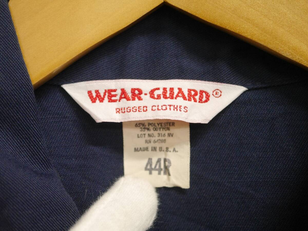 輸入品 USA製 IDEAL製ジッパー WEAR-GUARD 長袖つなぎ つなぎ 作業服 紺 ネイビー アメリカ古着 ヴィンテージ品 44Rサイズ XL程度_画像5