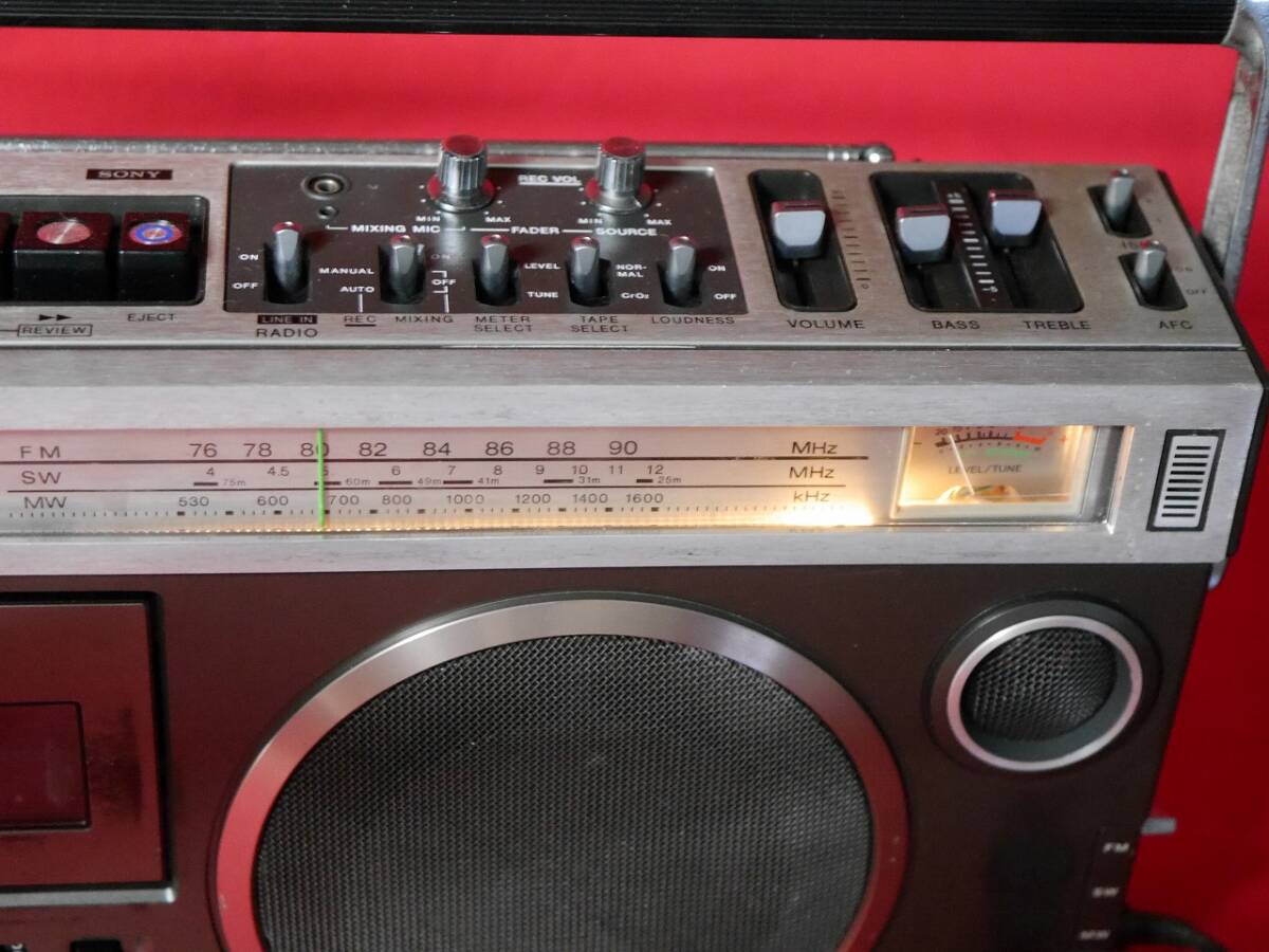 ♪昭和レトロ SONY CF-1980Ⅱ FM/SW/MW 3バンド アンティーク ラジオカセットレコーダー【動作品】♪_画像4