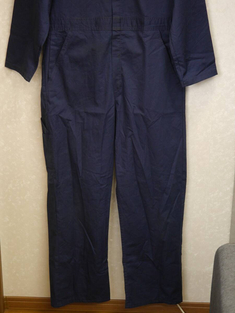 輸入品 USA製 IDEAL製ジッパー WEAR-GUARD 長袖つなぎ つなぎ 作業服 紺 ネイビー アメリカ古着 ヴィンテージ品 44Rサイズ XL程度_画像2