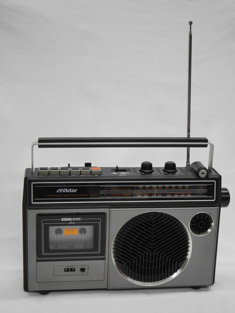 ♪昭和レトロ 日本 ビクターVictor RC-232 FM/AM アンティーク ラジオカセットレコーダー【動作品】♪_画像5