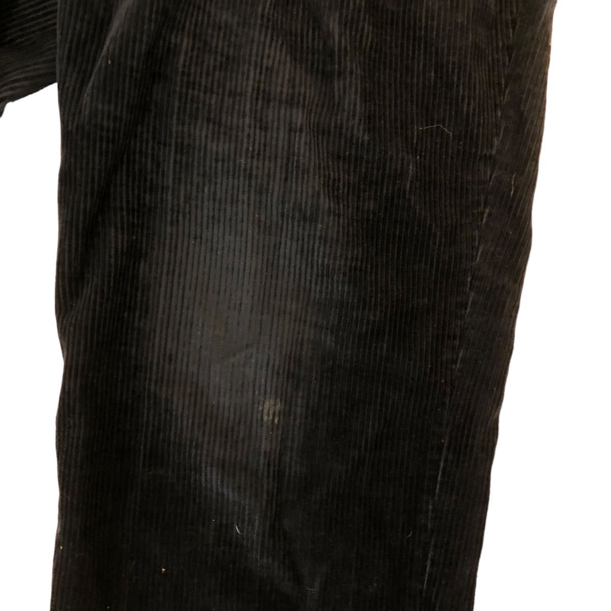 【ユーロビンテージ】太畝 コーデュロイパンツ ブラック 色落ち ビックサイズ
