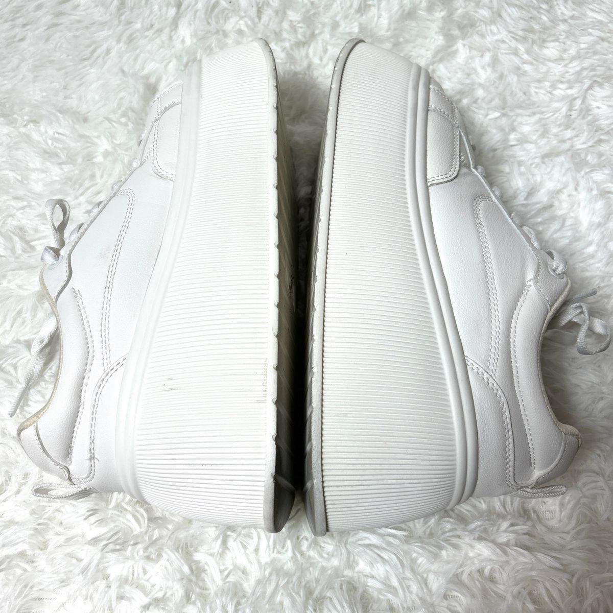 ZARA】大人気 ザラ 38プラットフォームスニーカー 厚底 ホワイト ZARA】大人気 ザラ 38プラットフォームスニーカー 厚底 ホワイト