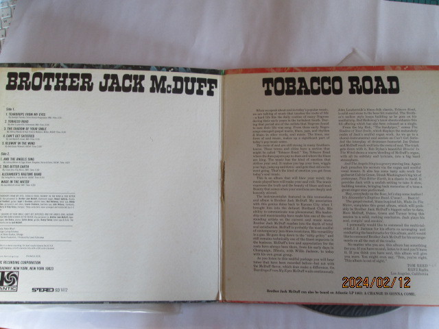 オリジナル輸入盤/ブラザー・ジャック・マクダフ Brother Jack McDuff / Tobacco Road 1967年 【SD1472】９曲　激安価格早い者勝ち_画像3