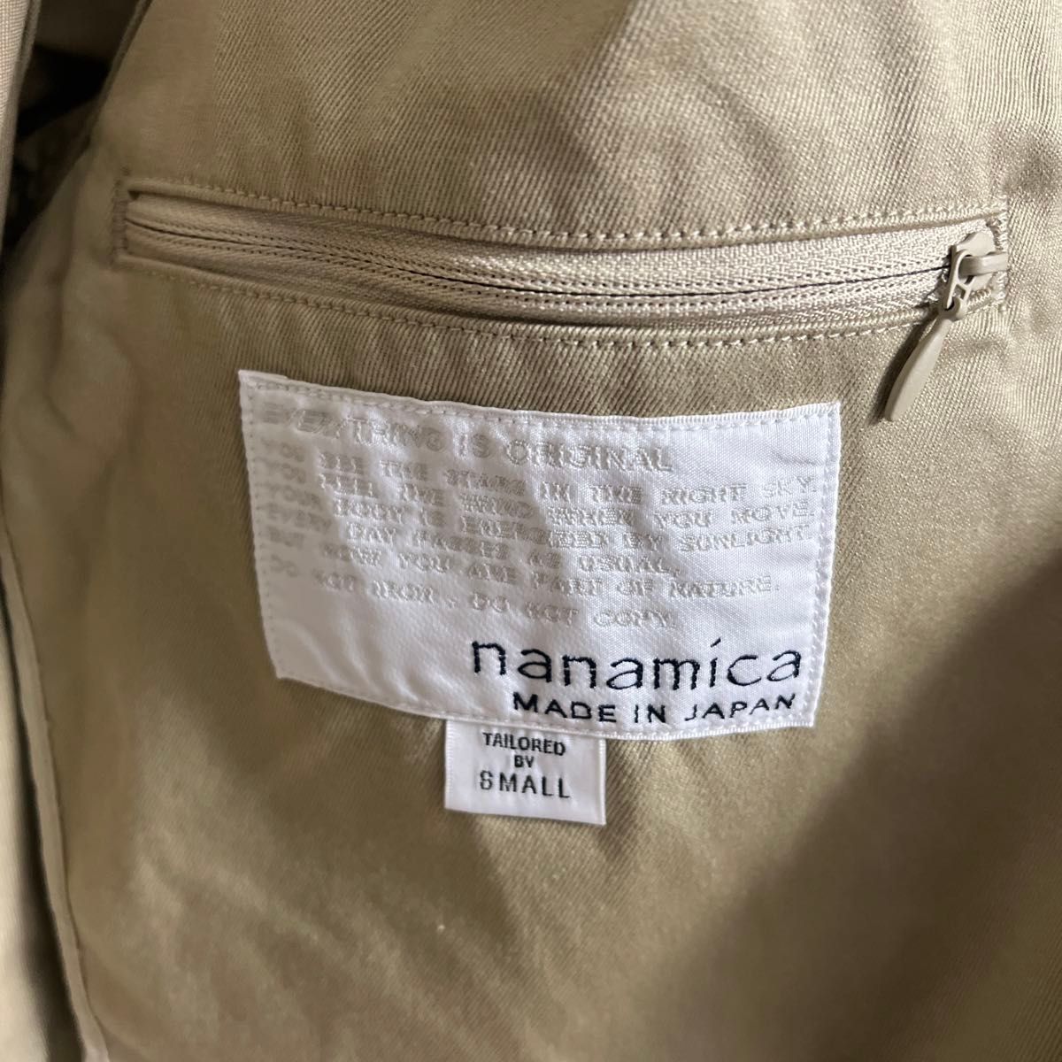 新品未使用　nanamica ナナミカ　Chino Jacket SUAS300 ジャケット テーラード テーラードジャケット