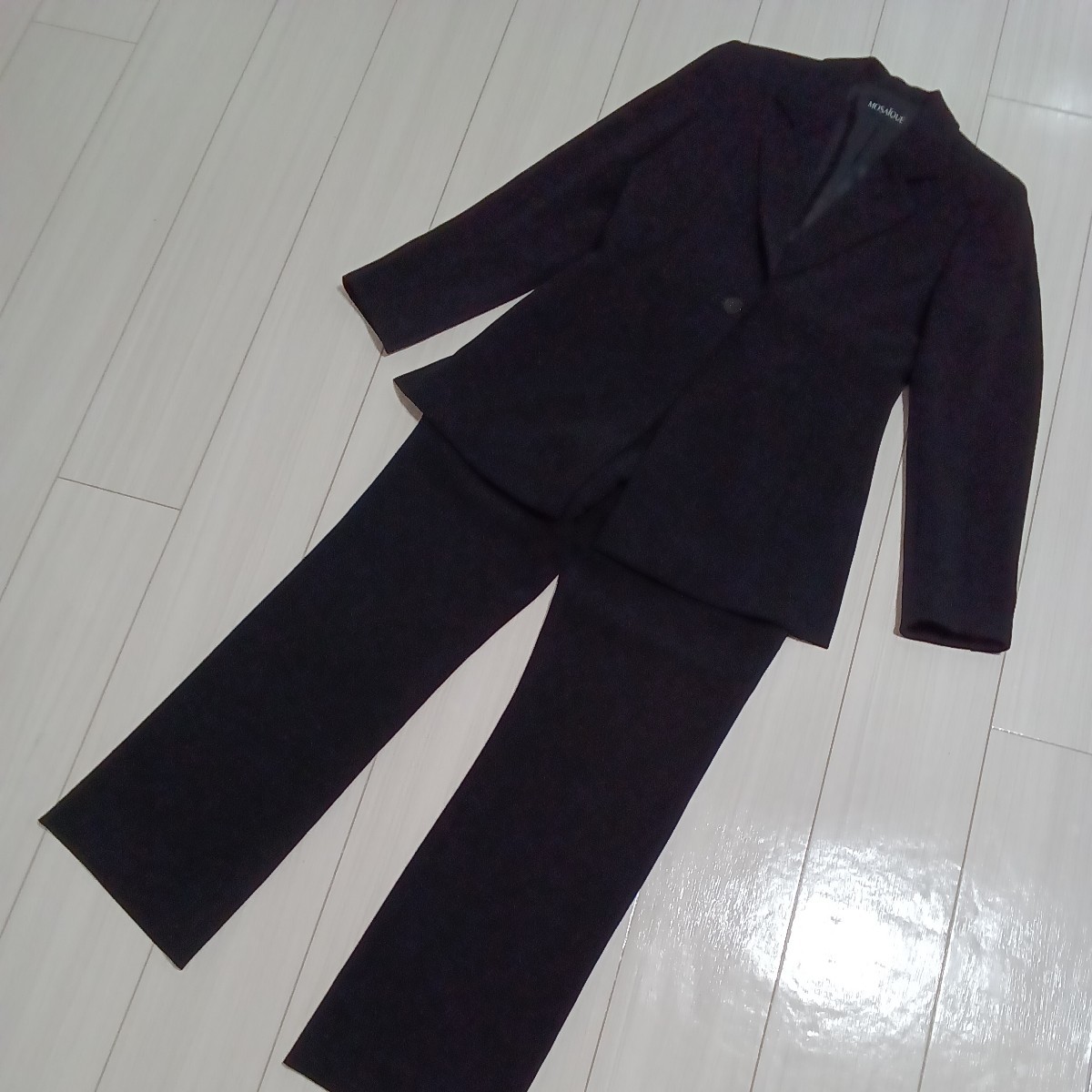 東京スタイル MOSAIQUE パンツスーツ セットアップ ジャケット パンツ スーツ 黒 ブラック レディース フォーマルの画像1