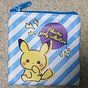 【美品】ポケットモンスター『ピカチュウミニポーチ』水色《小物入れに最適》_画像1