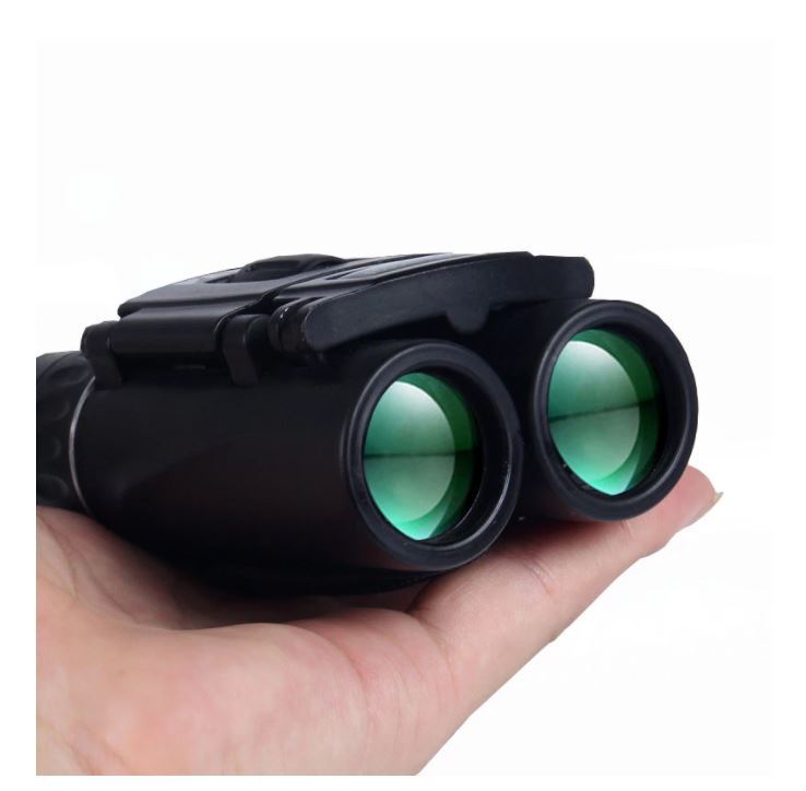 40x22 compact zoom binoculars long distance 2000m folding HD Mini telescope BAK4 optics hunting sport camp tiger rare clear (Color : Black)