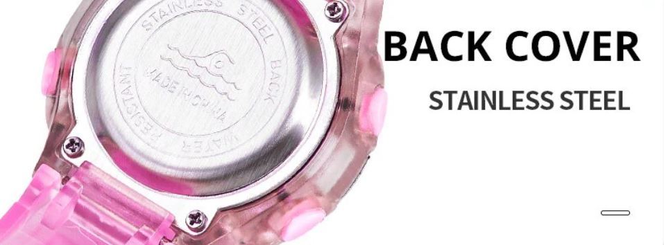 送料無料 未使用 Synoke 子供 キッズ 腕時計 デジタル ウォッチ ピンク シルバー レディース 女性 女子 多機能 スポーツ 防水の画像8