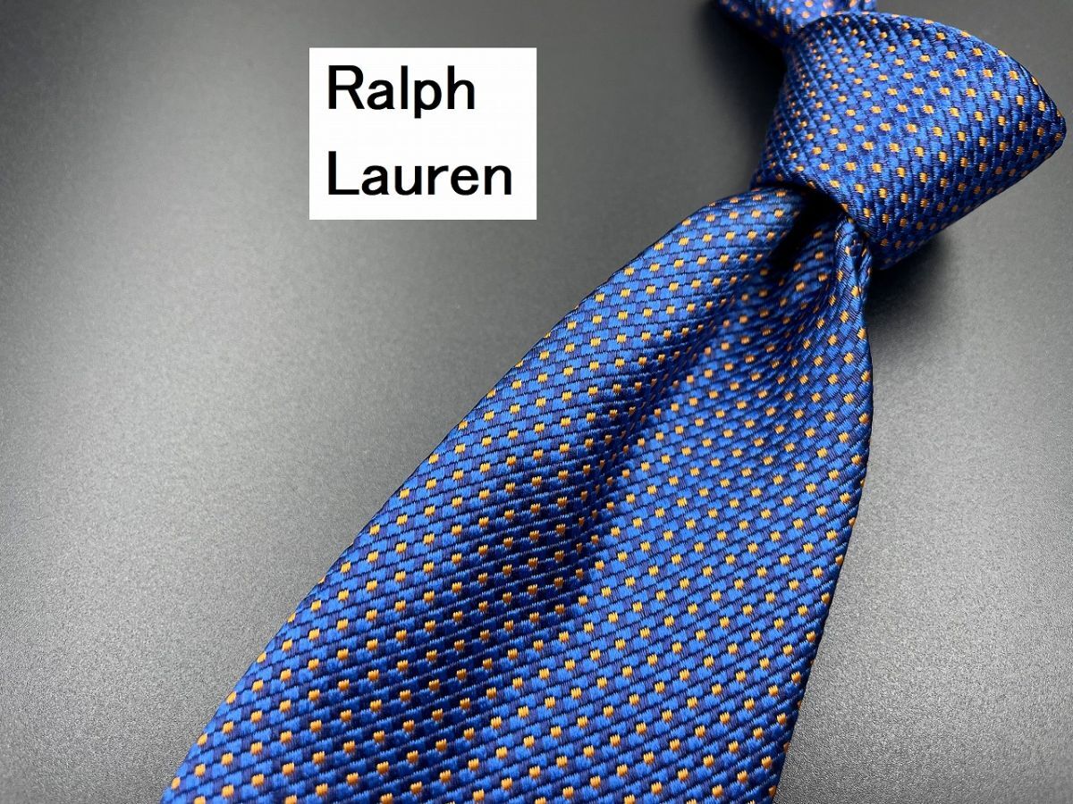【超美品】Ralph Lauren　ラルフローレン　ドット柄　ネクタイ　3本以上送料無料　ネイビー　0204162_画像1