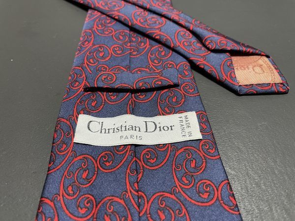 【美品】ChristianDior　ディオール　チェック柄　ネクタイ　3本以上送料無料　ネイビー_画像2