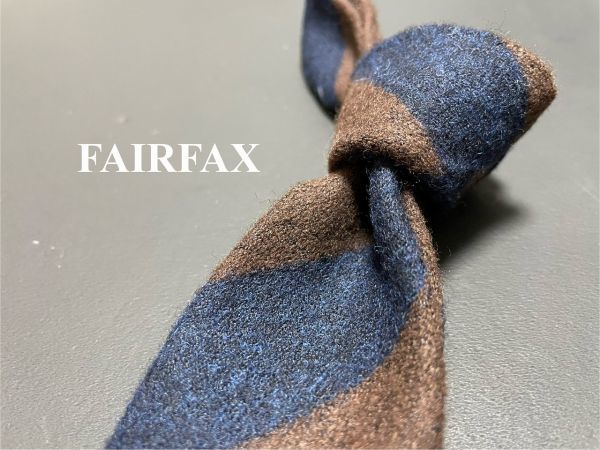 【超美品】FAIRFAX　フェアーファックス　レジメンタル柄　ネクタイ　3本以上送料無料　ブラウンネイビー_画像1