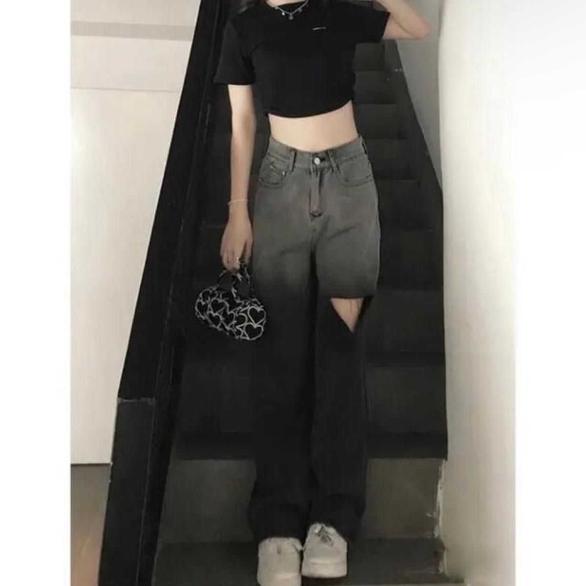 【新品・未使用】韓国ファッション グラデーションワイドパンツ
