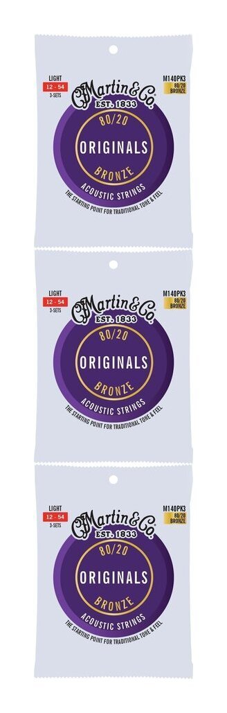 ★MARTIN M140PK3 ×3 [12-54] ACOUSTIC/Light アコースティックギター弦 3セットパック★新品送料込_画像1
