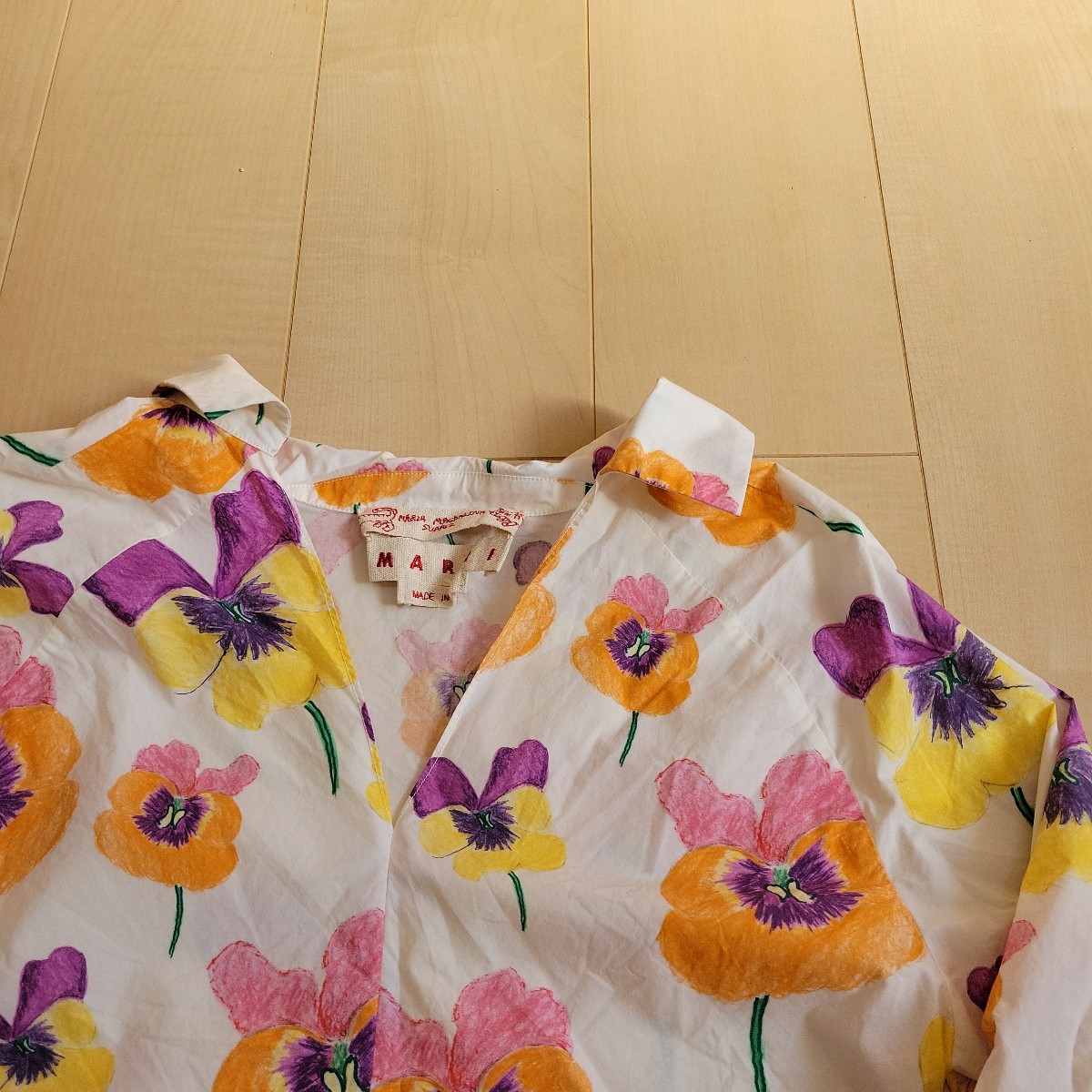 ★MARNI PANSIES PRINT POPLIN BLOUSE パンジー ブラウス マルニの画像2