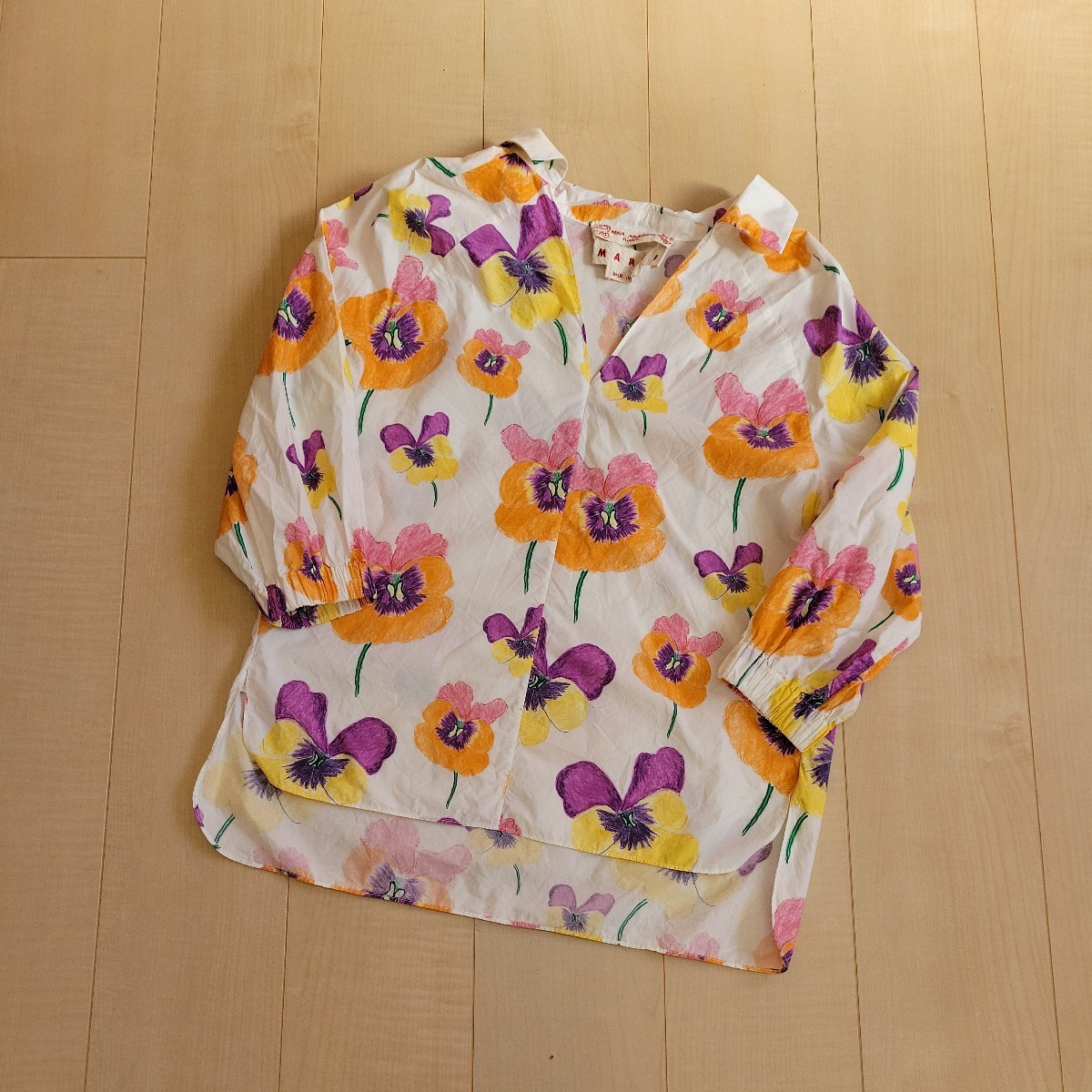 ★MARNI PANSIES PRINT POPLIN BLOUSE パンジー ブラウス マルニの画像1