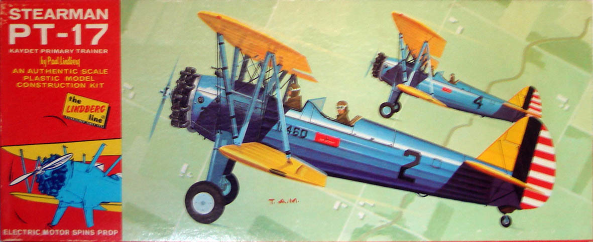 ○ LINDBERGリンドバーグ/スティアマン PT-17 ケイデット「モーターライズ」(1/48)