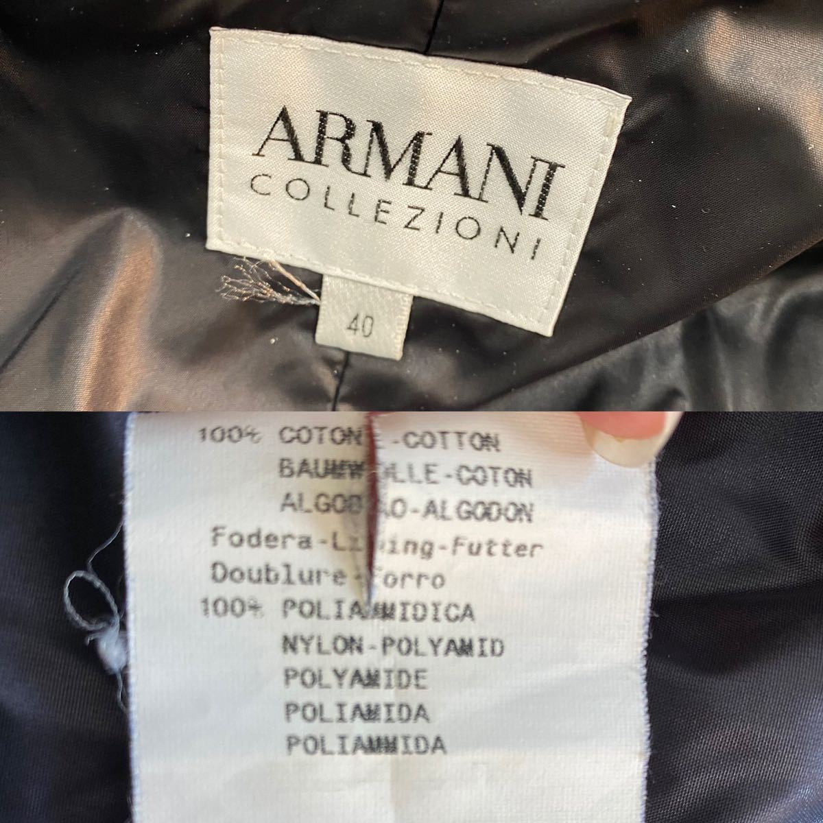  Armani ko let's .-niARMANICOLLEZIONI * вельвет с хлопком жакет пальто внешний черный серый чёрный размер 40 y24020602