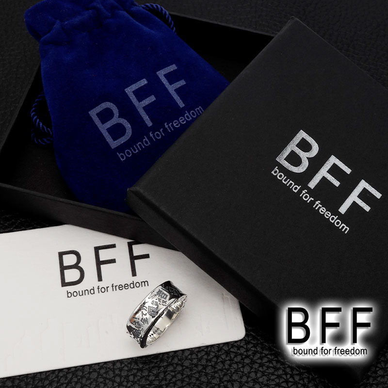 BFF ブランド RAKUGAKIリング メンズ シルバー925 彫金 日本語 金属アレルギー対応 専用BOX付属 (12号)_画像7