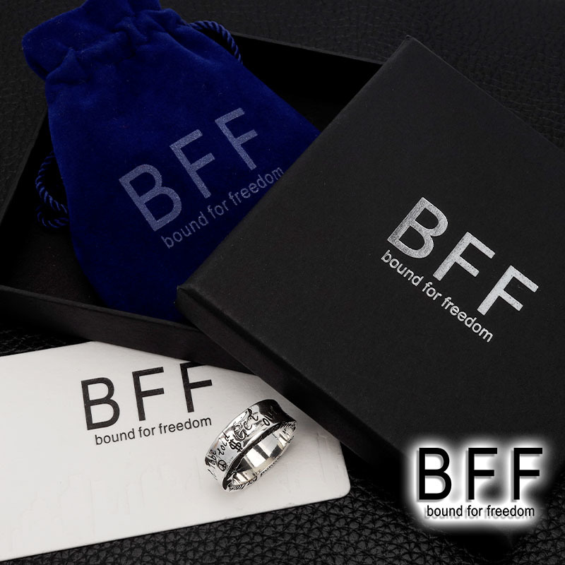 BFF ブランド RAKUGAKIリング メンズ シルバー925 彫金 英語 金属アレルギー対応 専用BOX付属 (22号)_画像7