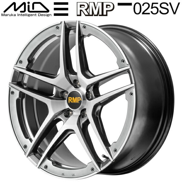 MARUKA MID RMP 025SV ホイール1本価格 ハイパーメタルコート/ブラッシュド/アンダーカット 7.5J-19インチ 5穴/PCD114.3 インセット+48_画像1